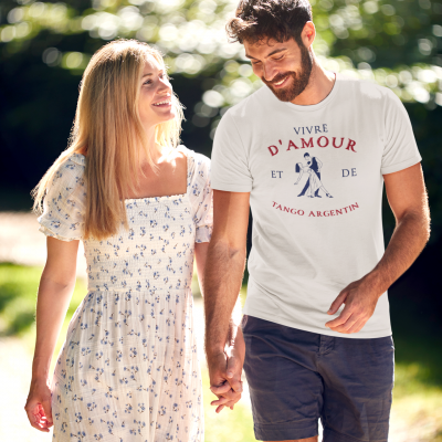T-SHIRT VIVRE D'AMOUR ET DE TANGO ARGENTIN POUR HOMME