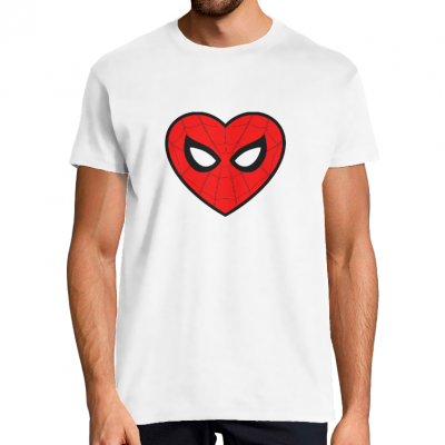 T-SHIRT COEUR DE SPIDER-MAN HOMME