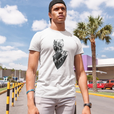 T-SHIRT BLACK PANTHER HOMME