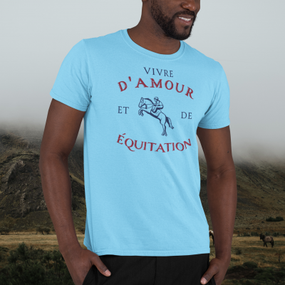T-SHIRT VIVRE D'AMOUR ET D'ÉQUITATION POUR HOMME