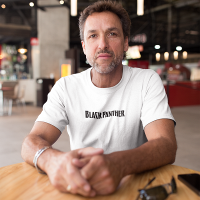 T-SHIRT BLACK PANTHER TITLE HOMME