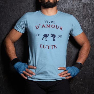 T-SHIRT VIVRE D'AMOUR ET DE LUTTE POUR HOMME