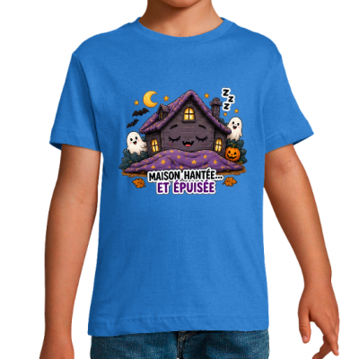 T-shirt Halloween enfant Maison hantée… et épuisée