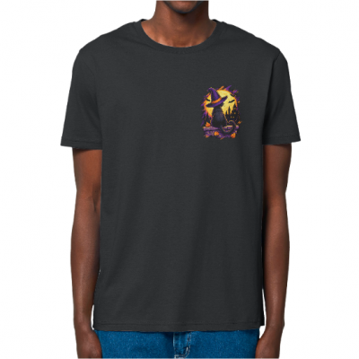 T-shirt Halloween Witch Cat Moon – Chat noir sorcière