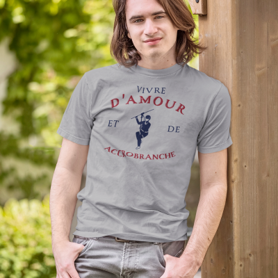T-SHIRT VIVRE D'AMOUR ET D'ACCROBRANCHE POUR HOMME