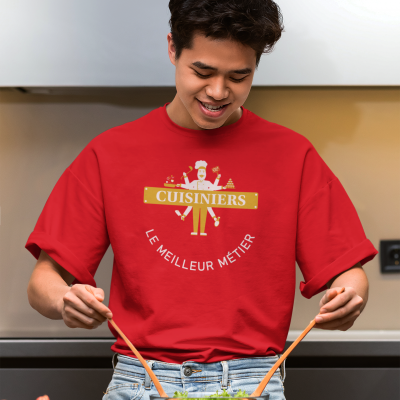 T-SHIRT CUISINIERS LE MEILLEUR MÉTIER POUR HOMME