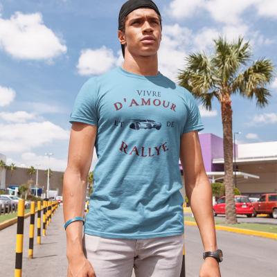 T-SHIRT VIVRE D'AMOUR ET DE RALLYE POUR HOMME