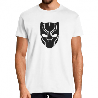 T-SHIRT BLACK PANTHER MASK HOMME