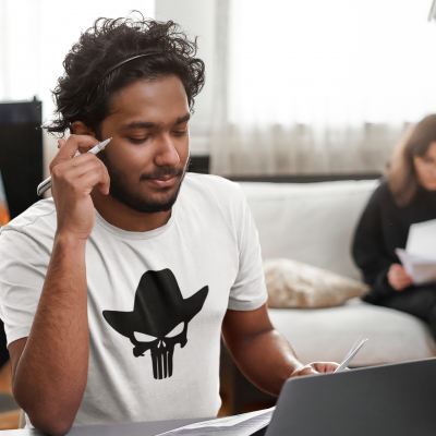 T-SHIRT PUNISHER COW HOMME