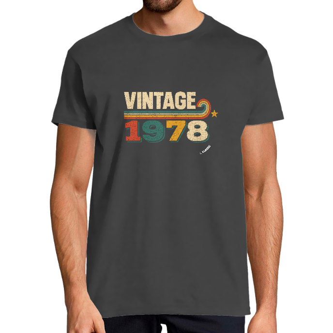 T-SHIRT HOMME "Vintage 1978" KLASSS col rond 190 gr