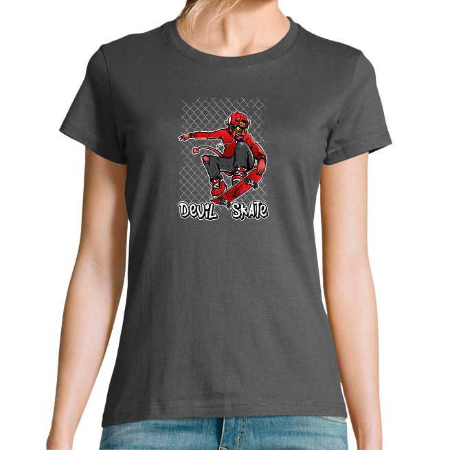 T-SHIRT DEVIL SKATE FEMME