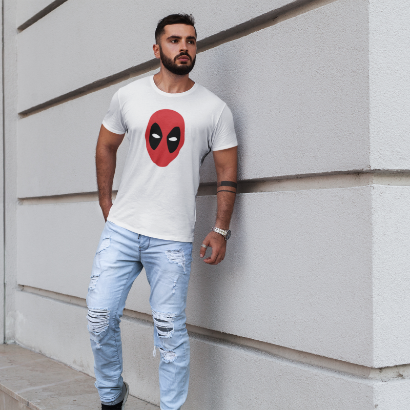 T-SHIRT DEADPOOL MASK HOMME