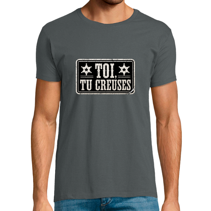 T-shirt Homme col rond REGENT FIT  "TOI, TU CREUSES" KLASSS
