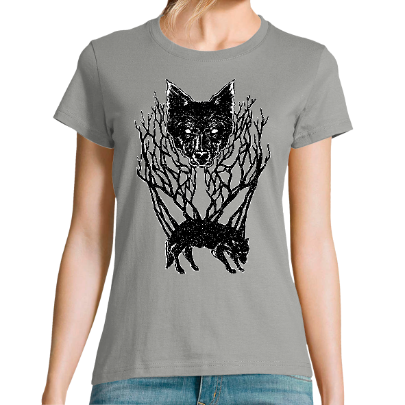 Face T-SHIRT FEMME - NATURE WOLF