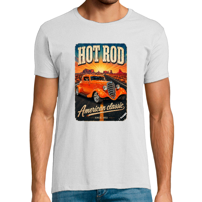 T-shirt Homme col rond REGENT FIT KLASSS "HOT ROD RECT Vintage"