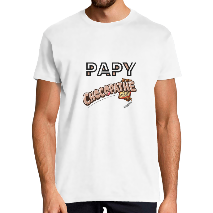 T-SHIRT HOMME KLASSS "PAPY CHOCOPATHE", col rond 190 gr