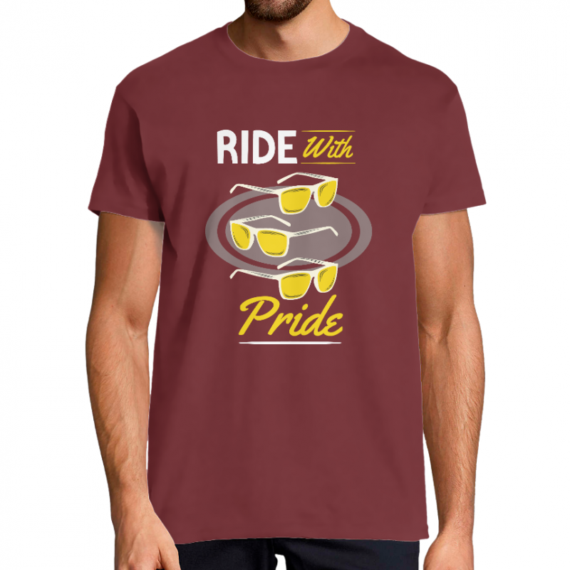 T-SHIRT RIDE WITH PRIDE LUNETTE HOMME