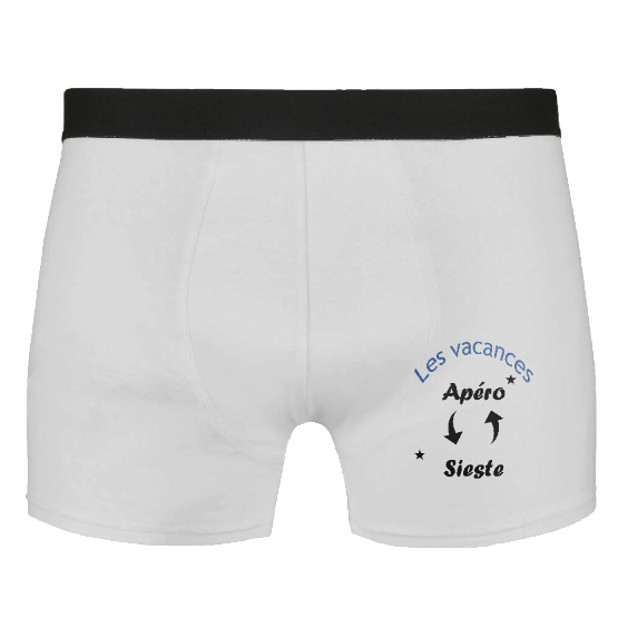 Boxer Homme "Les vacances : Apéro • Sieste"
