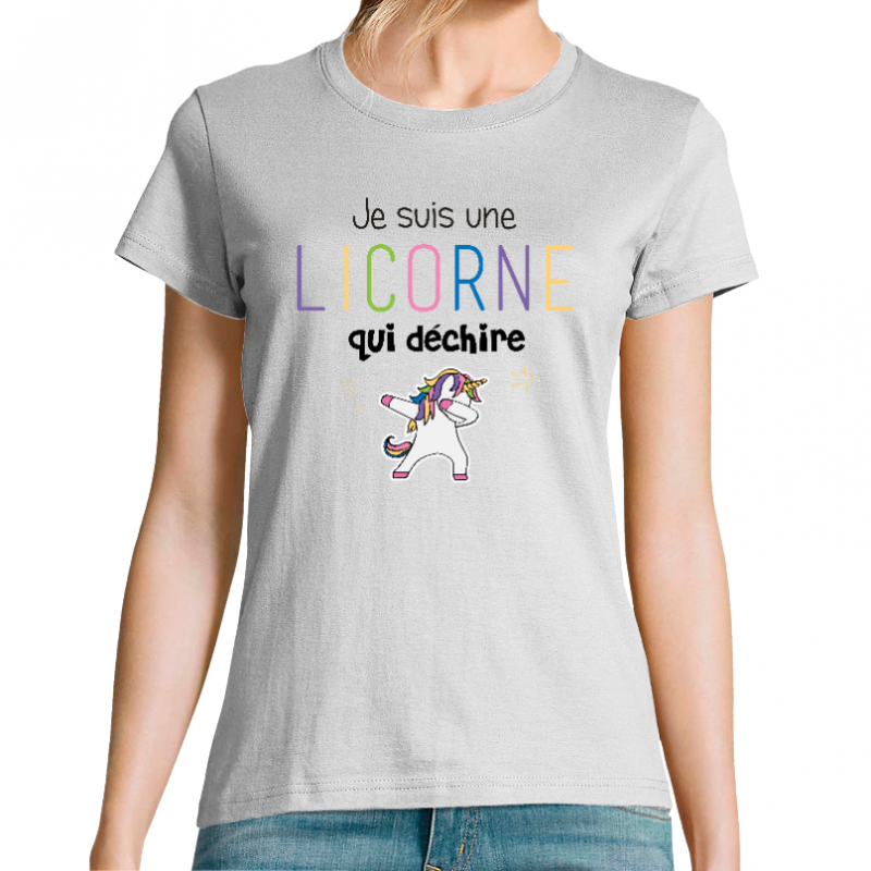 T-SHIRT FEMME - JE SUIS UNE LICORNE QUI DECHIRE
