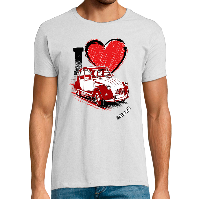 T-shirt Homme REGENT FIT KLASSS "I LOVE 2 CV COLLECTION" col rond