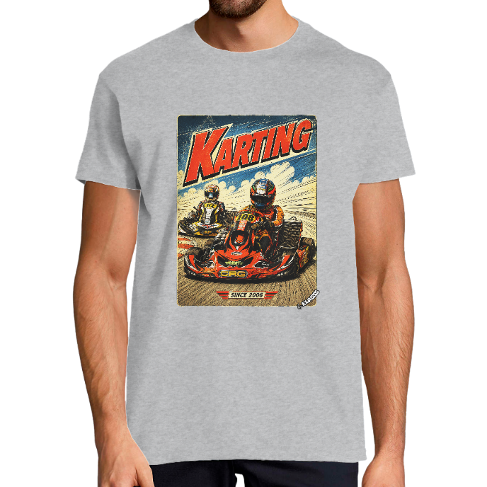 T-shirt Homme Vintage "KARTING RACING 2" KLASSS col rond 190 gr