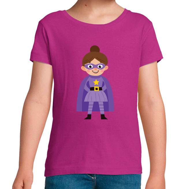 T-SHIRT SUPER-HÉROS CAPE FILLE