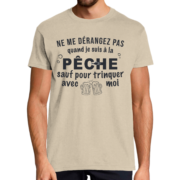 T-shirt Pêcheur Homme humour et Bière Alcool - Livraison rapide