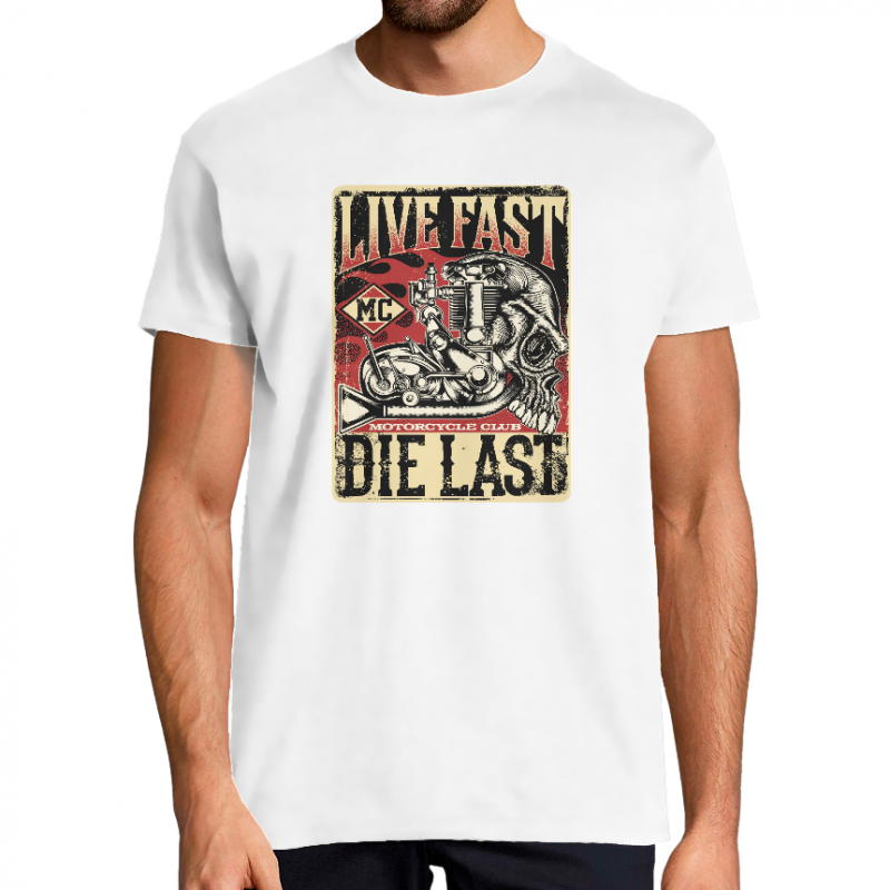 T-SHIRT LIVE FAST DIE LAST HOMME