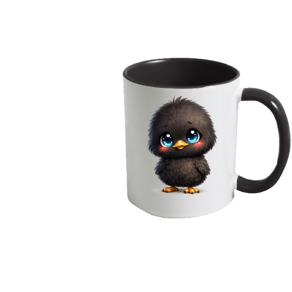 Pack cadeau Pâques mug poussin noir kawaii avec chocolats et couvercle œuf – prêt à offrir