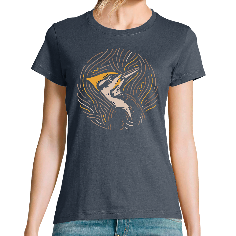 Face T-SHIRT FEMME - AMERICAN NATIVE WOODPECKER