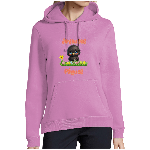Sweatshirt noirpoussin kawaii – Édition spéciale Pâques