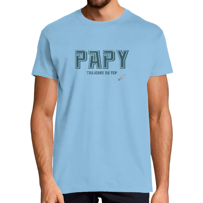 T-SHIRT HOMME KLASSS "PAPY TOUJOURS AU TOP" col rond 190 gr