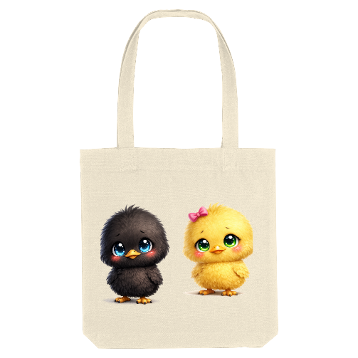 Tote bag Pâques avec poussins mignons – Sac en toile kawaii printemps