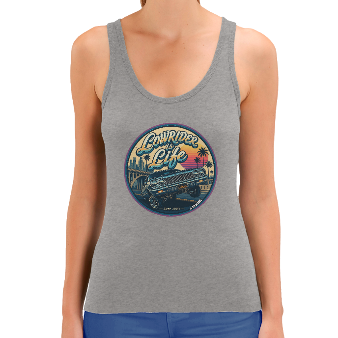 Débardeur FEMME "LOWRIDER IS LIFE"  - Style Vintage, coton bio