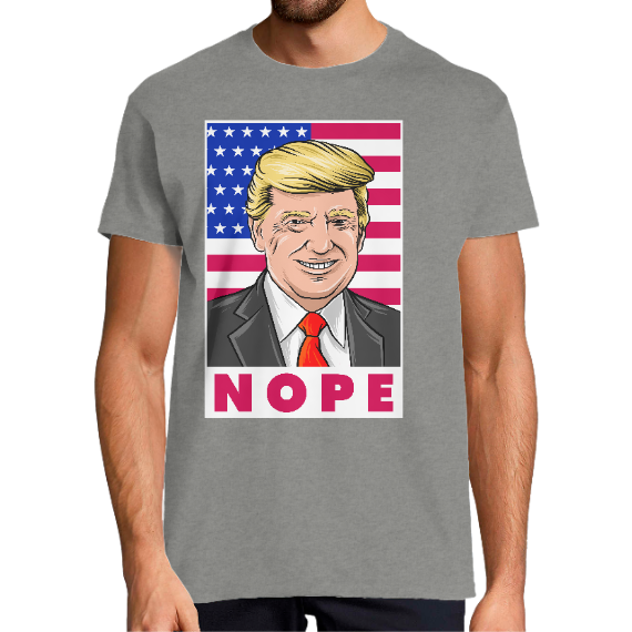 T-shirt anti Donald Trump "NOPE"– Slogan humour politique col rond