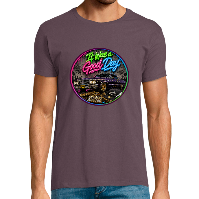 T-shirt Homme col rond REGENT FIT KLASSS "LOWRIDER NEON BLING Vintage"