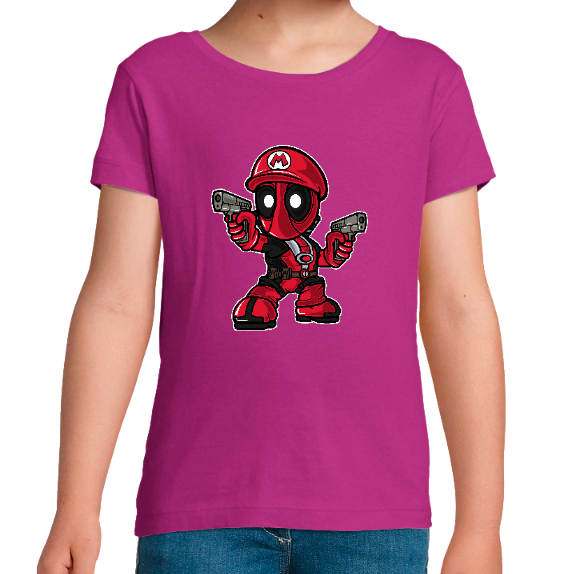 T-SHIRT MARIO DEADPOOL FILLE