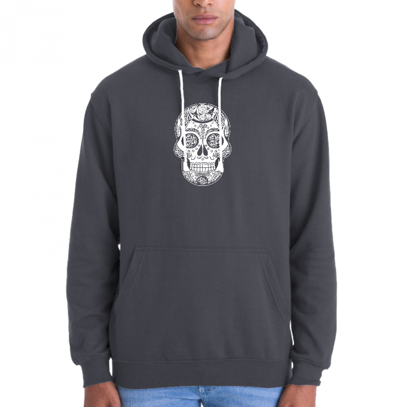 SWEATSHIRT WHITE SKULL TRISKEL