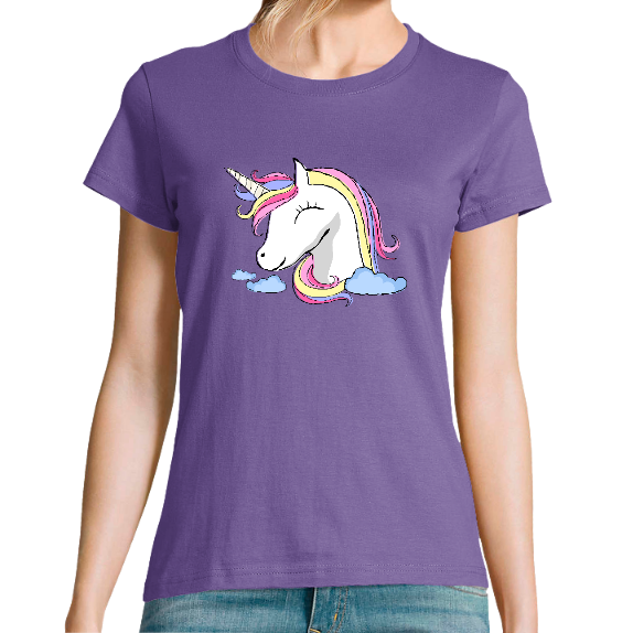 Face T-SHIRT TÊTE DE LICORNE FEMME