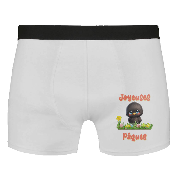 Boxer homme Joyeuses Pâques poussin kawaii – boxer humour Pâques