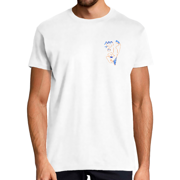 Face T-SHIRT - VISAGE ORANGE ET BLEU