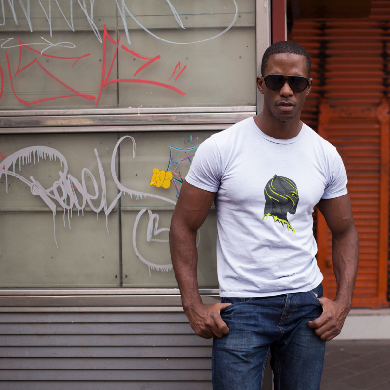 T-SHIRT YELLOW BLACK PANTHER HOMME