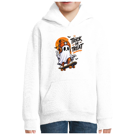 Sweat Halloween Trick or Treat – Fantôme skateur enfant