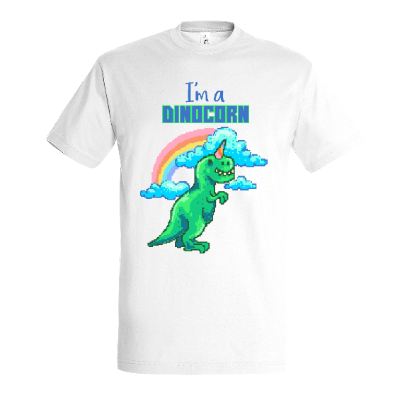 Face T-shirt Dinosaure en Licorne : DINOCORN