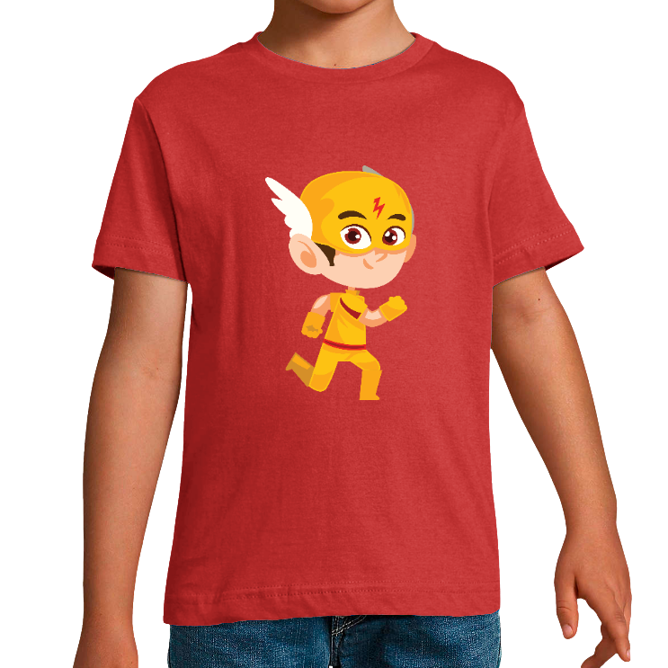 T-SHIRT SUPER-HÉROS AU CASQUE JAUNE GARÇON