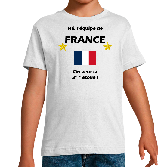 T-shirt Enfant France Foot - On veut la 3ème étoile !