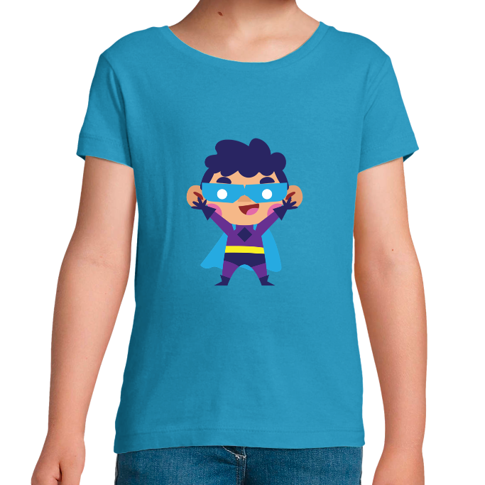 T-SHIRT SUPER-HÉROS LUNETTES FILLE