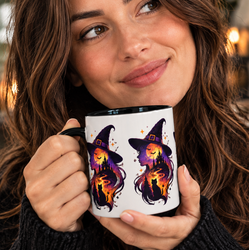 Mug Halloween Witchy Cat – Chat noir et pleine lune