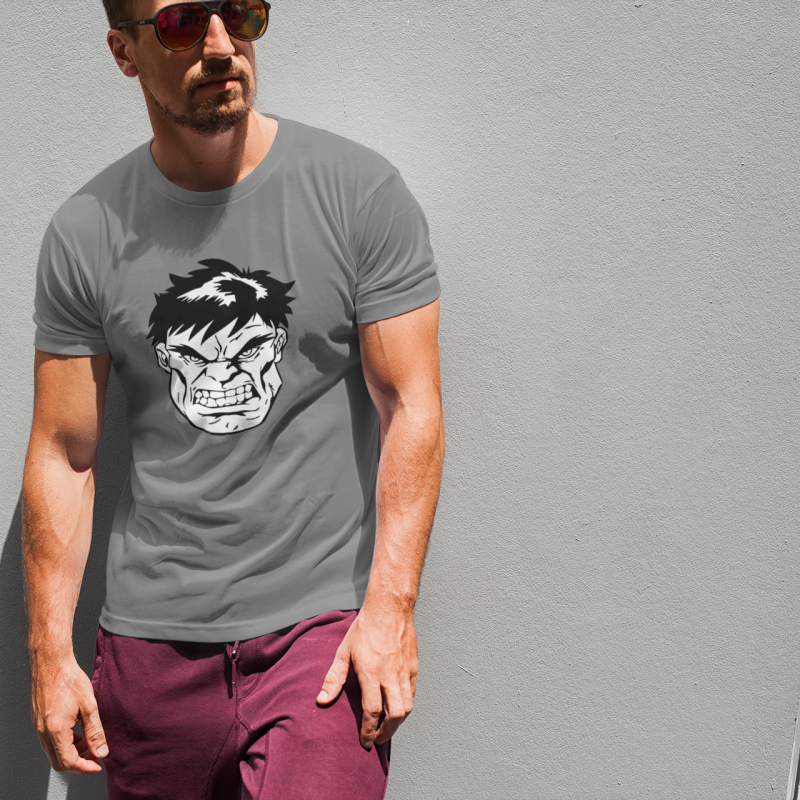 T-SHIRT VISAGE DE HULK HOMME