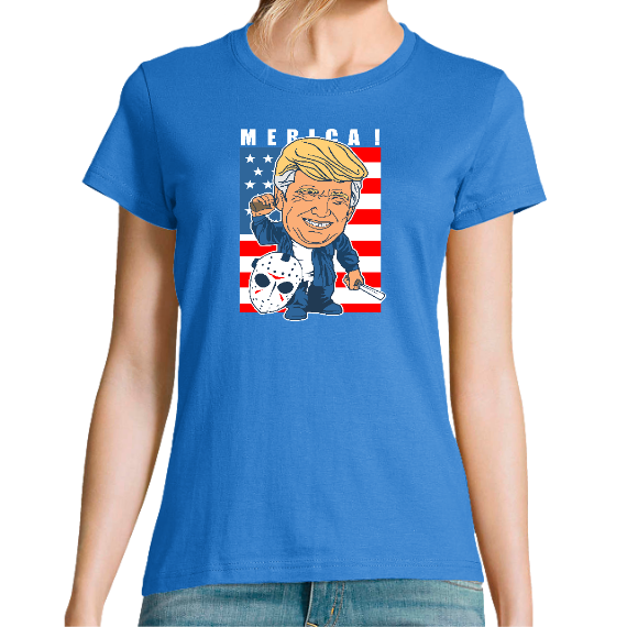  T-shirt femme “Jason Trump” – Parodie humour pop culture horreur col rond
